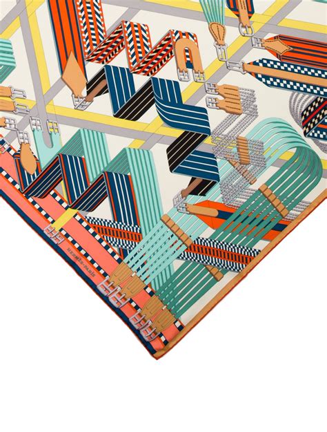 Hermès Sangles en Zigzag Silk Scarf 